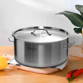 SOGA 14L Top Grade Thick Stainless Steel Stock Pot 18/10
