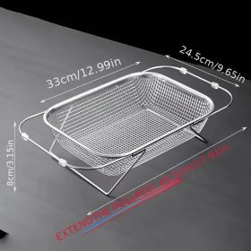 "Adjustable Stainless Steel Sink Drain Basket - Expandable Dish Drying Rack for Bowls, Cutlery & Fruits" (Capacity: large)